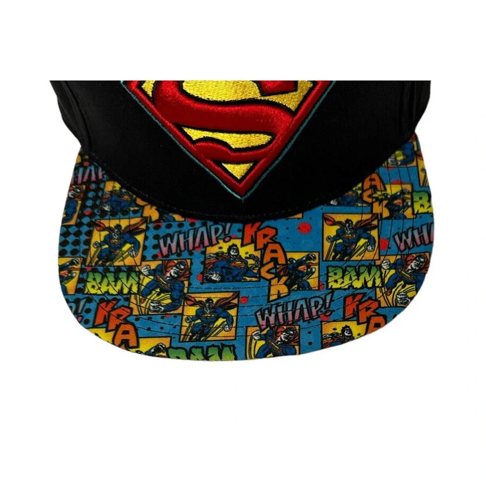 NEW DC Comics‎ Superman Snapback Cap Adjustable Whap Bam Krack Comic Print Adult